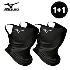 미즈노 정품 UV 웨이브 자외선차단 남성용 쿨링 마스크, 블랙+블랙, 1개