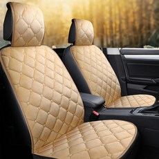 세진 겨울용 벌집 극세사 자동차시트커버, 베이지, 1개
