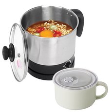 리빙센스 무선 전기 멀티포트 1.7L + 도자기 라면기 세트, 라면포트1.7L+라면기1개