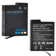 JINVAL 2280mAh 오스모 액션 6 프로 카메라 배터리 팩 + DJI 5 4 3용 고속 3중 충전 케이스, 03 노란색