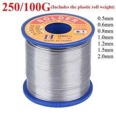 무연납 실납 납땜 와이어 250/100g 솔더 주석 0.5/0.6/0.8/1.0/1.2/1.5/2.0mm 롤 클린 로진 용접 코어 솔더링 플럭스 릴 튜브, [13] 0.8mm 100g