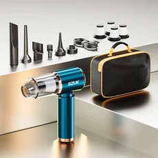 SZUK 새로운 미니 자동차 진공 청소기 165000Pa 무선 진공 청소기 자동차에 대 한 강력한 흡입 휴대용 휴대용, Blue 4hapa bag, UK