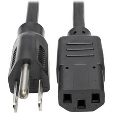 케이블 연장 호환 트립 라이트 표준 컴퓨터 전원 코드 10A18AWG NEMA 5-15P에서 IEC-320-C13까지 10피트.P006-010 black, 4 Foot (Pack of 1)_Power Cord