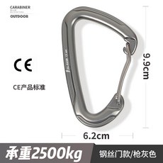 AL－NASR阿爾納斯 鋼絲門快掛安全扣 航太鋁 自潛 SUP 導潛繩 攀岩, 10號-灰色