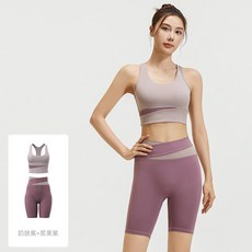 聚衣堂 拼色撞色高腰提臀運動緊身衣套裝