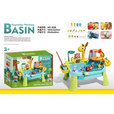 電動洗菜池仿真過家家廚房玩具, 812B長頸鹿手動出水洗碗臺帶腳藍, 1個