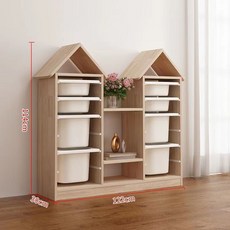 兒童玩具收納櫃多功能組合置物架抽屜式幼兒園超大容量實木儲物箱, 雙尖頂書架櫃盒子默認白色要卡片聯繫客服