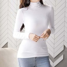 무지 여성 데일리 기본 기모 목폴라티 tls*32689Vt