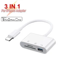 3-in-1 타입-C SD TF 카드 어댑터 USB 카메라 리더 iPad 호환 보안키, 01 iPhone