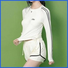 신혼 여행 호캉스 세트 여성용 래쉬가드 상하 긴팔 bbr+ItYXpW