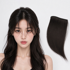 누벤타 1+1 똑딱이 헤어피스 옆머리 볼륨, 2개, 다크브라운 2개, 다크브라운