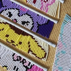 비즈공예 구슬 문발 만들기 세트 손작업 취미활동 입구장식 동물 식물 패턴, 핑크토끼