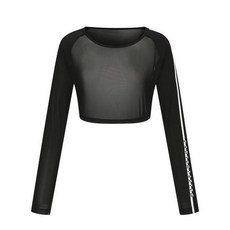 팬텀 팬텀골프 여성 메쉬 배색 크롭 냉감 긴팔이너티셔츠 221E2TI213_BK_GN