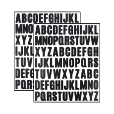 이음모음 영어 알파벳 스티커 2.5cm, 블랙, 2매