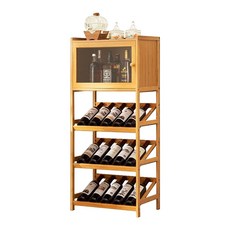 多層實木葡萄酒架，家用酒瓶收納架，客廳置物架，葡萄酒展示架, 原木色, 1個