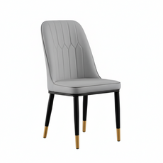 好的家居 北歐皮革撞色餐椅 休閒椅 麻將椅 辦公椅, 淺灰, 1件