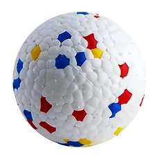 ETPU 안티바이트 강아지 공 - 고탄성 내구성 있는 씹는 장난감 다채로운 색상의 둥근 인터랙티브 훈련 공, 02 L, 01 White