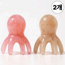 일상쏙 미니 문어 괄사 두피 괄사 마사지기 문어발 마사지, 골드펄핑크 + 모카브라운, 2개