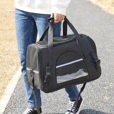 소소한바닐라 강아지 사방통풍 메쉬 이동가방 토드&숄더, 1개, 블랙