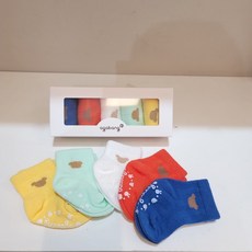 [아가방]강남점* 골라신는 재미 컬러플 골지단말/부드럽고 신축성 좋은 면스판 / 예쁜 양말 5장세트/ 미끄럼 방지
