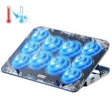 KORELAN 노트북 쿨링패드 강력한 터보팬 게이밍 노트북 전용 13-18인치 높이조절 노트북 액세서리, 블랙/10코어, 1개