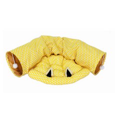 메이크잇 반려동물 캣터널 반달터널 숨숨집, 옐로우, 1개