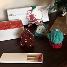 里托飾集 聖誕造型蠟燭組合 聖誕樹 薑餅人 麋鹿 手套 仙人掌 交換禮物, 1個, 矮禮盒(聖誕樹、手套、薑餅人), 矮禮盒