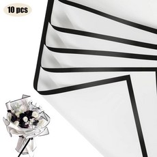 황금색 가장자리가 있는 꽃 포장지 10장 방수 꽃다발 포장 - DIY 결혼식 및 생일에 이상적 214058, China Mainland, 07-Por-white-10psc