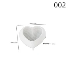 도형 석고상 소묘 DIY 짠 심장 촛불과 원형 광택 트레이와 줄무늬 꽃병 석고 콘크리트 수지 실리콘 공예, 01 heart mold M