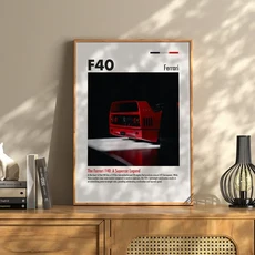 현대 럭셔리 자동차 F40 벽 아트 포스터 인쇄 캔버스 회화 사무실 거실 침실 바 홈 벽 장식 자동차 선물, 03 Style-18, 04 BC102, 1개