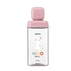 코멕스 430ml 네모물병, 핑크 토끼