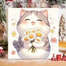 모던시스터즈 DIY 그림 그리기 세트 20*20 힐링 동물 유화 고양이 그림 취미, 4.데이지 캣, 1개