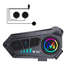 FDUCE 헬멧 블루투스 헤드셋 오토바이 헬멧용 이어폰 소프트 마이크, Y10, 블랙