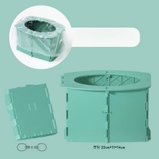휴대용 접이식 변기통 여행용 캠핑용 차량용 다용도 변기통, E.심플 그린