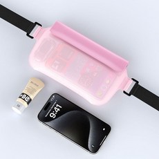 手機防水袋 手機防水袋 防水腰包 手機防水套 防水手機袋 游泳袋 游泳包 手機袋 游泳防水袋 防水手機套, 1個, 海棠粉 8級防水