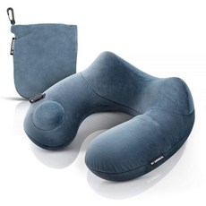 바이미니멀 기내용 목베개 여행용 휴대용 비행기 에어펌프 목쿠션, 네이비