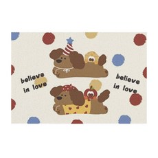 컬러 도트 댕댕이 코일 현관 입구 발매트, 1개, 멀티