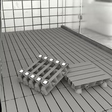 논슬립 화장실 발판 4개 베란다 욕실 매트 화장실매트, 1개, [6cm] 그레이