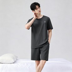 Hyozy 남성 순면 반팔 반바지 잠옷 파자마 홈웨어 이지웨어 세트