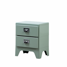 피트 미드센츄리 틈새 미니 플라스틱 레트로 빈티지 캐비넷 서랍장 수납장, 2단, 민트