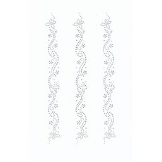 핫픽스 모티브 의류리폼 옷리폼 댄스복리폼 열접착큐빅 - 꽃잎 꽈베기일자, 1개, 백색+실버