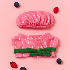 모던하우스 [버터샵] 딸기 헤어캡 샤워로브 세트 인형옷 514158