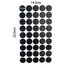 검정색 25mm 직경 원형 스티커 소형 미니 다용도 스티커, 1개, 10개입