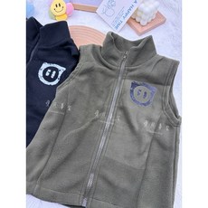 兒童拉鏈馬甲背心 搖粒絨保暖 秋冬背心 笑臉