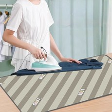 가정용 접이식 다리미판 소형 침대용 의류 다리미 방열 매트H374, 초록색 줄무늬