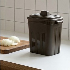 싱글라이프 밀폐형 위생적인 냉동보관 음식물 쓰레기통 1.8L, 1개, 브라운
