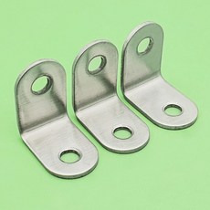 스테인리스 가구 보강용 L자형 꺽쇠 25x25mm 코너 브라켓 diy 자재 스테인리스브라켓 철물부속 기억자꺽쇠