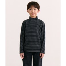 무신사 스탠다드 MUSINSA STANDARD KIDS 핀 스트라이프 터틀 넥 긴소매 긴팔 티셔츠 [블랙/화이트] MKDTLBZ01-67 371018