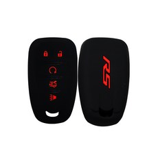 쉐보레 트래버스 카마로 RS 5버튼 (호환가능) 실리콘 스마트키케이스 키홀더 1+1, 블랙레드라인, 2개