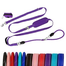 ECLATIS PET 펫ty Perry 소형 중형 대형견을 위한 1.8m6피트 튼튼한 강아지 목줄 엉킴 없는 반사 훈련 이중 손잡이 안전 프리미엄 벨트 버클 및 배변 봉, 퍼플